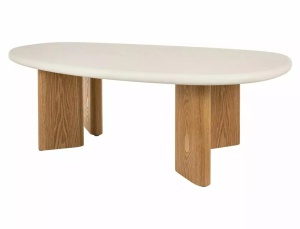 Măsuță de cafea Alpen ecru / stejar L130 x l80 cm - Img 2