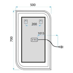 Oglindă LED ZONE 70X50 BLACK - Img 7