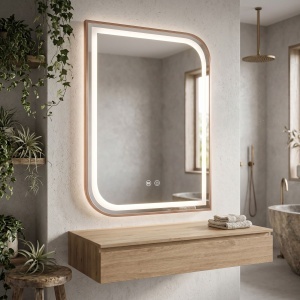 Oglindă LED ZONE 80x60 BRUSH ROSE GOLD - Img 5