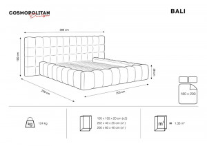 Pat tapitat catifea Bali T – 180×200 cm - Img 8