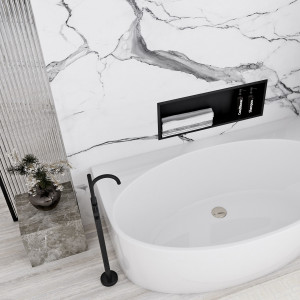 Raft incastrat pentru baie 30x60 negru mat - Img 6