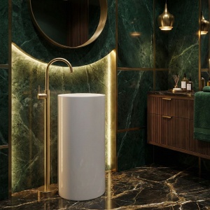 Robinet pentru lavoar Rea Lungo Brush Gold - Img 5