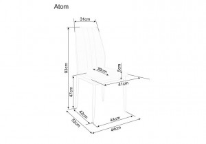 Scaun Atom velvet gri Blu14 - Img 2