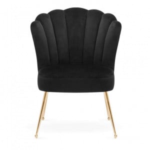 Scaun Bolonia velvet negru/gold – H90