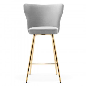 Scaun de bar Modena gri picioare gold - H70 cm - Img 1