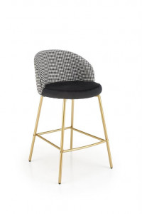 Scaun de bar tapitat H113 alb/negru