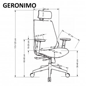 Scaun de birou Geronimo negru H125 cm - Img 16