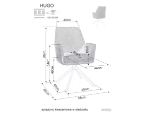 Scaun Hugo bej deschis/negru Brego22 - Img 5