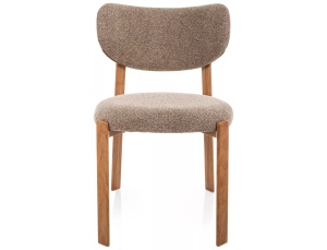 Scaun lemn tapitat Rin D 256 cappuccino/stejar - H79 cm - Img 2