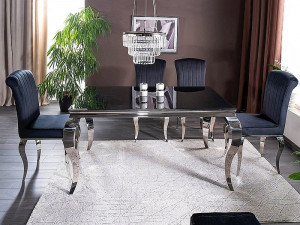 Scaun Prince velvet negru - H100 cm - Img 5