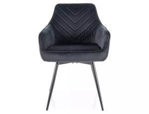 Scaun rotativ Servio velvet negru/negru Blu19 - Img 3