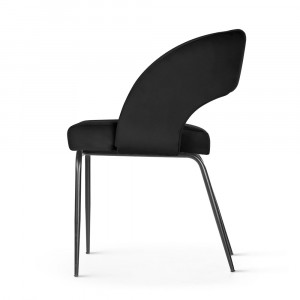 Scaun tapitat Lizbona negru/negru – H79 cm - Img 3