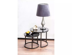 Set 2 mese de cafea Atlanta D II negru/negru mat - Img 2