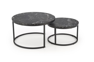 Set 2 mese de cafea Java marmura neagra/negru - Img 8