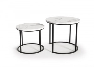 Set 2 mese de cafea Oreo marmura alba/negru – d 43-53 x h 35-45 cm - Img 4