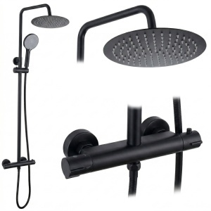 Set de duș fără pipă cu termostat Rea Lungo Black
