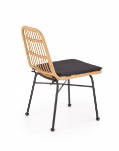 Set masa extensibila Greg L124-168 cm + 4 scaune K401 ratan natural/negru - Img 13