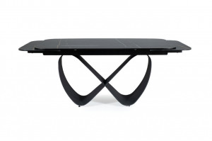 Set masa extensibila Infinity Ceramic negru/negru mat - L160-240 cm + 3 scaune Cherry piele olive + 2 scaune Cherry piele gri - Img 8