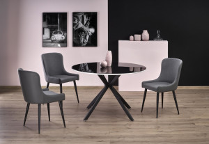 Set masa rotunda Avelar ø120 cm + 4 scaune K333 gri - Img 1