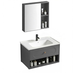 Set mobilier de baie cu lavoar River 60cm Grey - Img 7