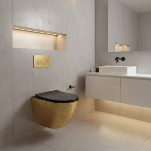 Vas WC Rea Carlo Mini Tornado Black Brush Gold - Img 2