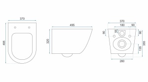 Vas wc suspendabil Carlo Mini Rimless ecru - Img 4