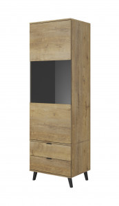 Vitrina Nest W-2 stejar lefkas/negru