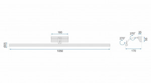 Aplica LED pentru oglinda 15W 106CM APP367-1W argintie - Img 7