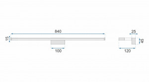 Aplica LED pentru oglinda 18W 90CM APP371-1W argintie - Img 5