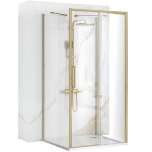 Cabina de dus de perete REA Rapid Slide Brush Gold