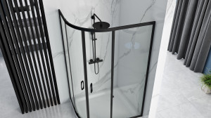 Cabina dus REA Look Black 80x100 + Cada de duș Look White - Img 4