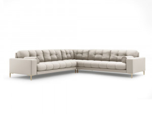 Coltar 6 locuri Bali tapitat/picioare gold – L256 x l256 x h75 - Img 2