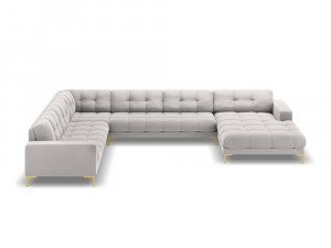 Coltar 7 locuri Bali U velvet/picioare gold – L327 x l256 x h75 - Img 10