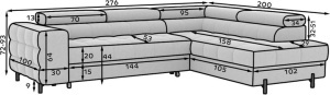 Coltar extensibil Ferruce cu tetiere reglabile L276 cm - Img 7
