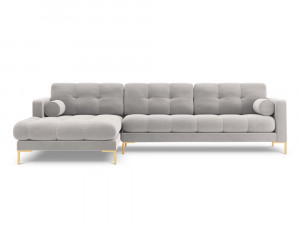 Coltar tapitat Bali 5 locuri velvet/picioare gold – L293 x l185 x h75 - Img 2
