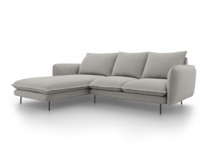 Coltar tapitat Vienna 5 locuri picioare negre – L255 x l170 x h95 - Img 3