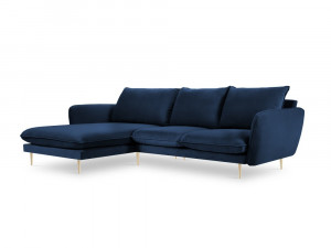Coltar tapitat Vienna 5 locuri velvet/picioare gold – L255 x l170 x h95 - Img 7