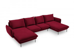 Coltar tapitat Vienna 6 locuri velvet/picioare negru – L350 x l170 x h95 - Img 9