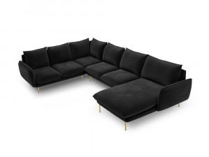 Coltar tapitat Vienna 7 locuri velvet/picioare gold – L330 x l235 x h95 - Img 10