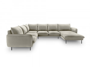 Coltar tapitat Vienna 7 locuri velvet/picioare negre – L330 x l235 x h95 - Img 4
