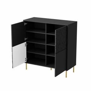 Comoda Bullet KM-2 L100 cm negru/auriu - Img 11
