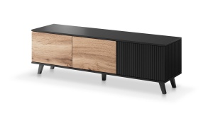 Comoda TV Random RTV1 stejar wotan/negru - L150 x A40 x h47 cm - Img 9