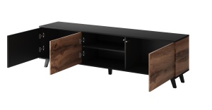 Comoda TV Random RTV2 stejar wotan/negru - L180 x A40 x h52 cm - Img 6