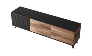 Comoda TV Random RTV2 stejar wotan/negru - L180 x A40 x h52 cm - Img 16