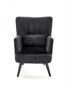 Fotoliu Pagoni velvet negru - H95 cm - Img 5