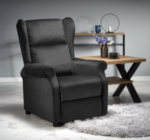 Fotoliu recliner Agustin 2 velvet negru H107 cm - Img 7