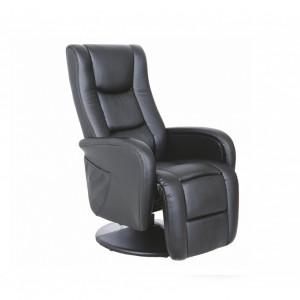 Fotoliu recliner cu functie de masaj Pulsar piele ecologica negru H106 cm