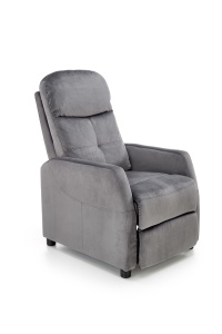 Fotoliu recliner Felipe 2 velvet gri H103 cm - Img 3