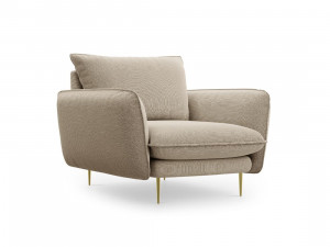 Fotoliu tapitat Vienna plusat/picioare gold – L95 x l92 x h95 cm - Img 9