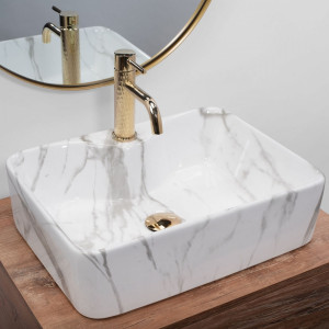 Lavoar Kelly marmura ceramica sanitara – 49 cm - Img 3